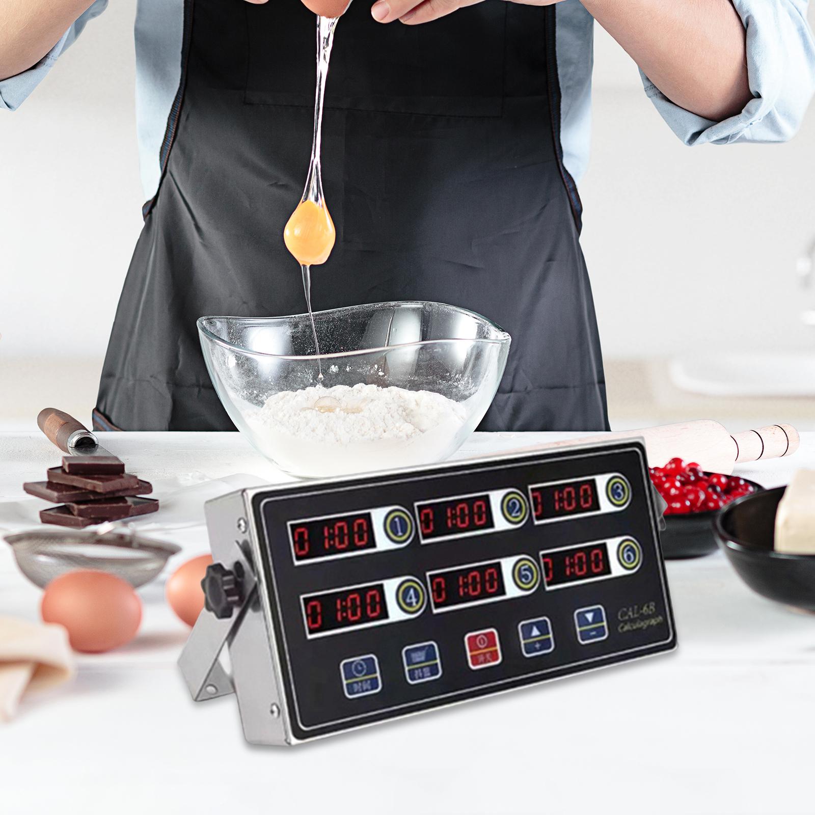 Kitchen Set Bakery - นาฬิกาจับเวลาครัวแบบ LED หลายช่องสัญญาณ ตั้งโปรแกรมได้ สำหรับการใช้งานในร้านอาหาร ร้านเบเกอรี่