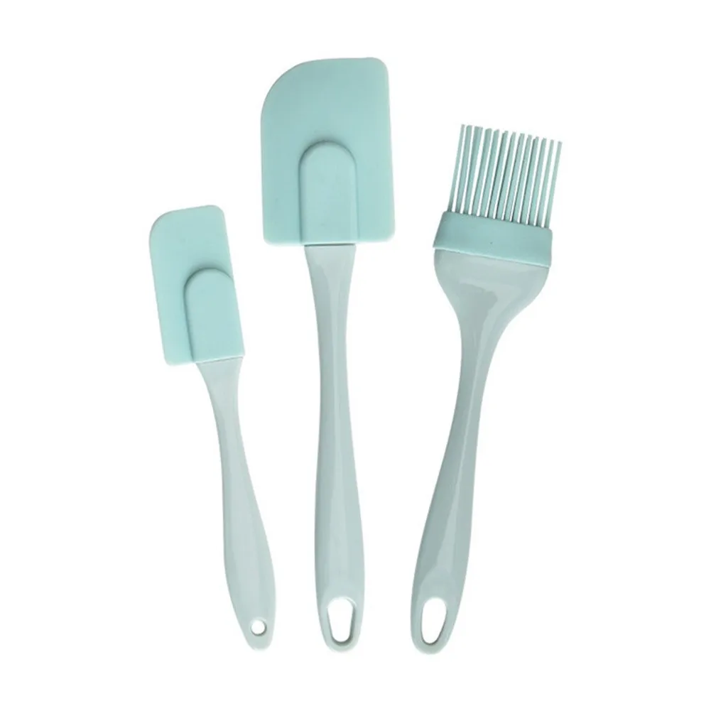 Kitchen Baking Products - 3 ชิ้นครีม Scraper DIY ขนมปังเค้กเนยไม้พายผสมแปรงน้ํามันครัวเบเกอรี่เครื่องมือไม้พายซิลิโคน Non