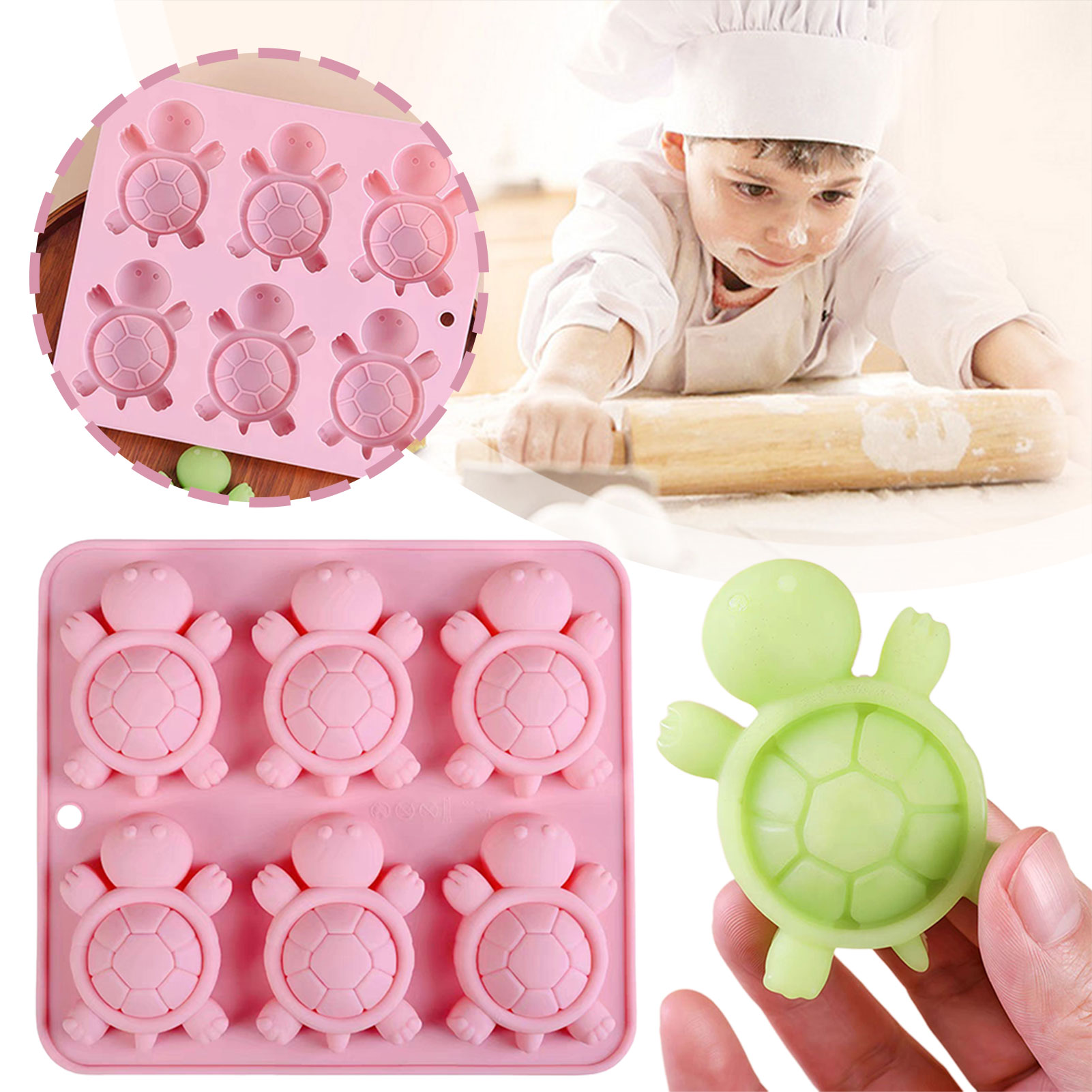 Kitchen Appliances For Baking - เต่าน้ำแข็งถาดน้ำแข็ง 3D เต่าทะเลแม่พิมพ์ซิลิโคนสำหรับ DIY ICE Cubes