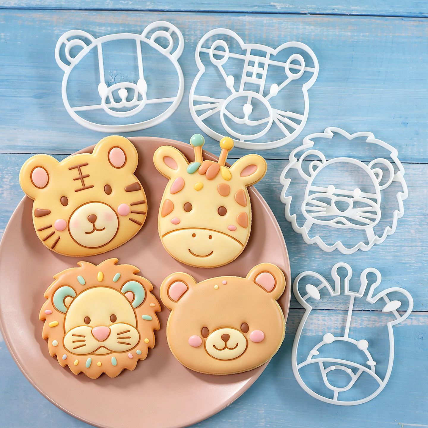 Kitchen Baking Products - ชุดตัวตัดคุกกี้รูปสัตว์ 4 ชิ้น 3 มิติ น่ารัก