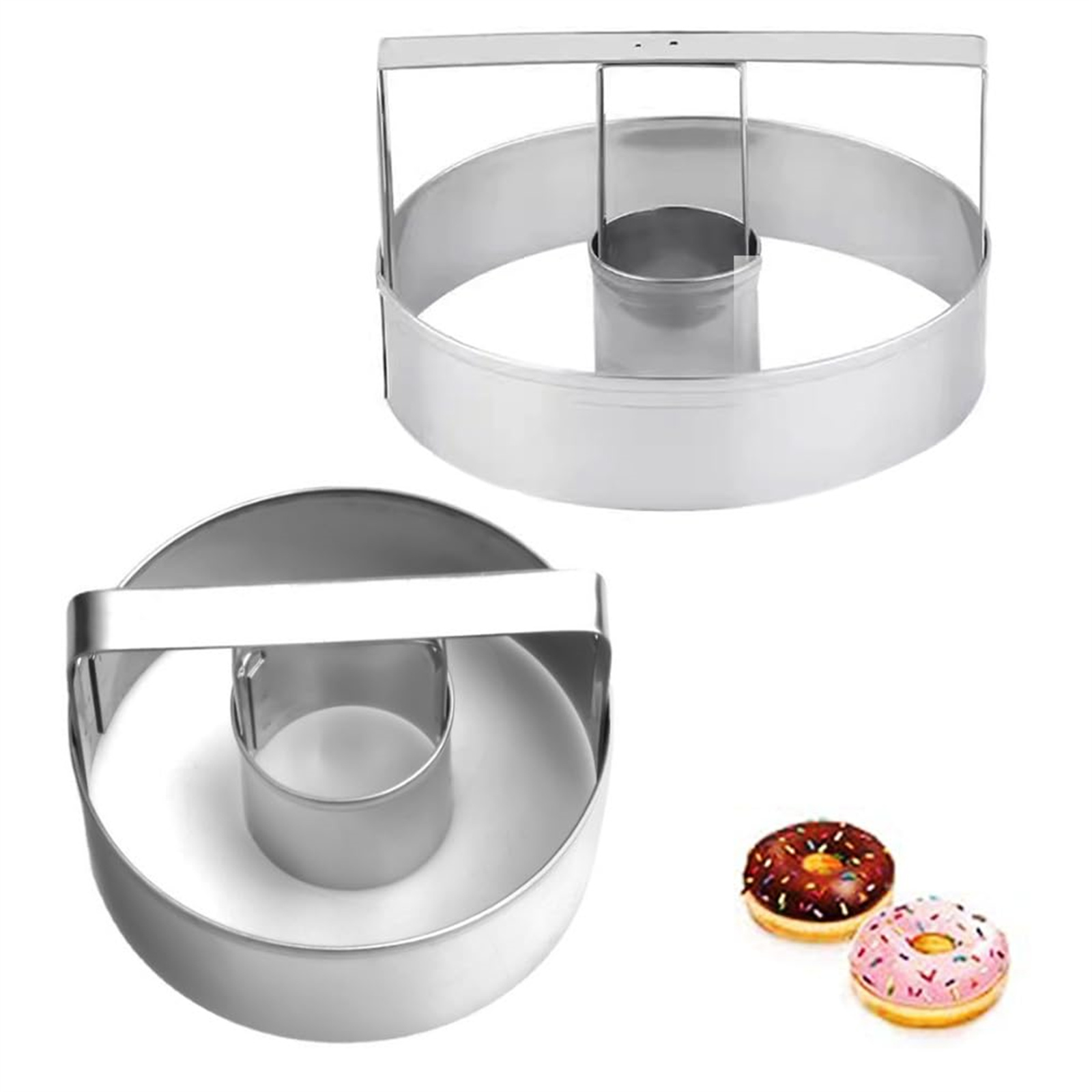 Kitchen Baking Products - เครื่องตัดคุกกี้สแตนเลส แม่พิมพ์โดนัททรงกลม สำหรับทำขนม ใช้งานได้ทุกวัน ทนทาน ใช้งานได้หลากหลาย