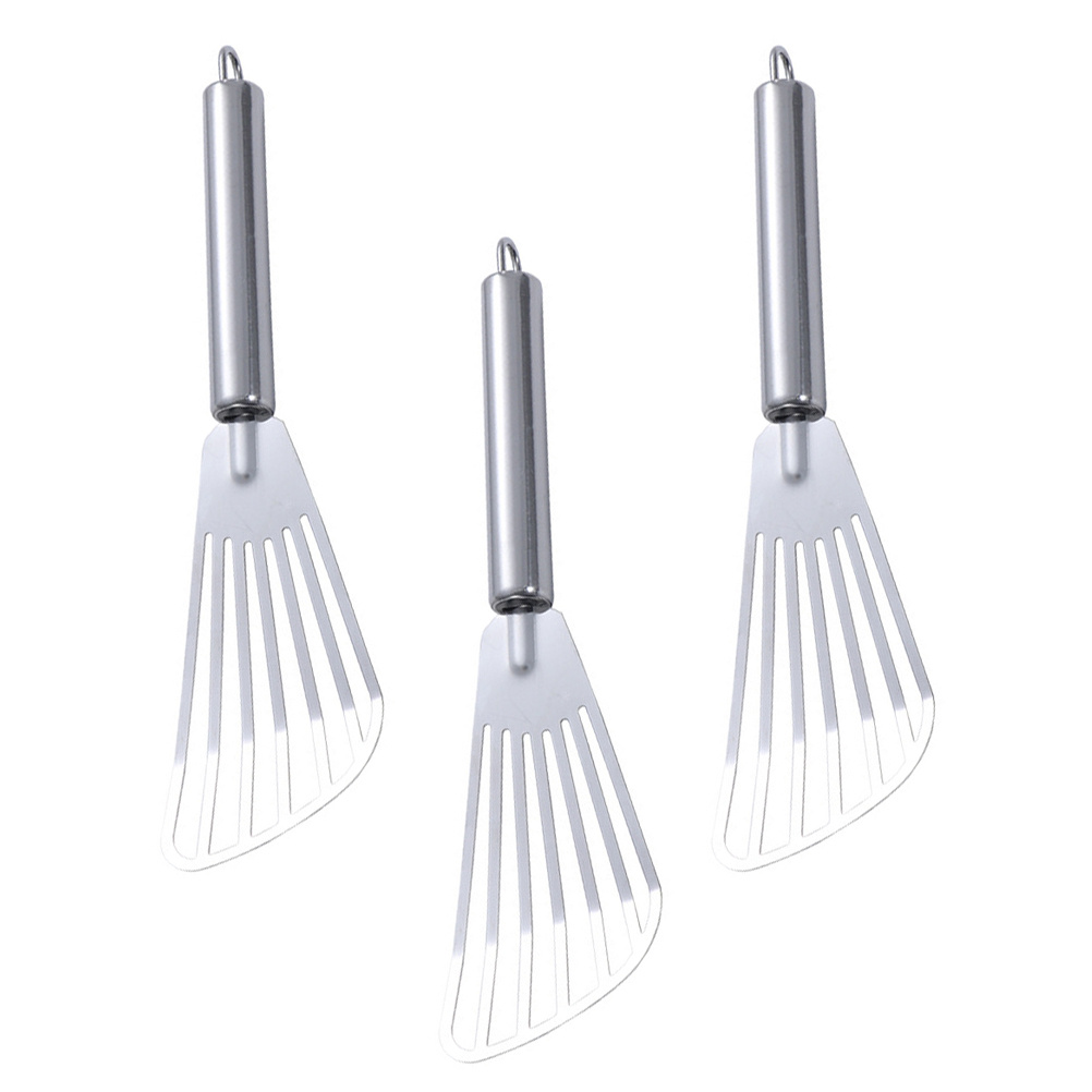 Kitchen Baking Products - ตะหลิวสแตนเลส 3 ชิ้น สำหรับสเต็ก ทอดปลา ตะหลิวมีร่อง