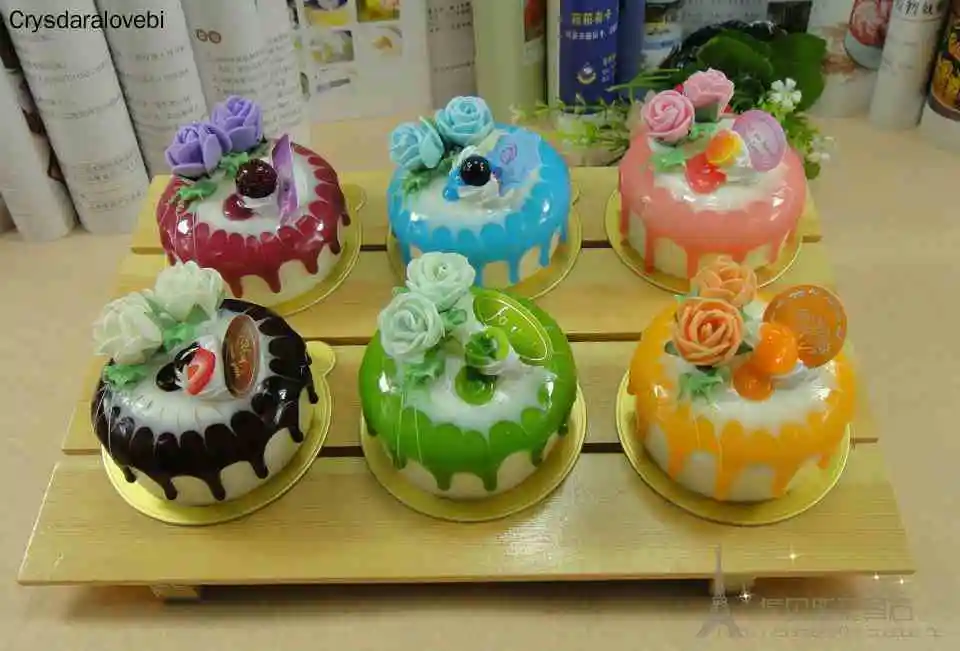 Kitchen Set Bakery - 6 ชิ้น/เซ็ตจําลอง Rose เค้ก PU เค้กขนาดเล็กเด็ก