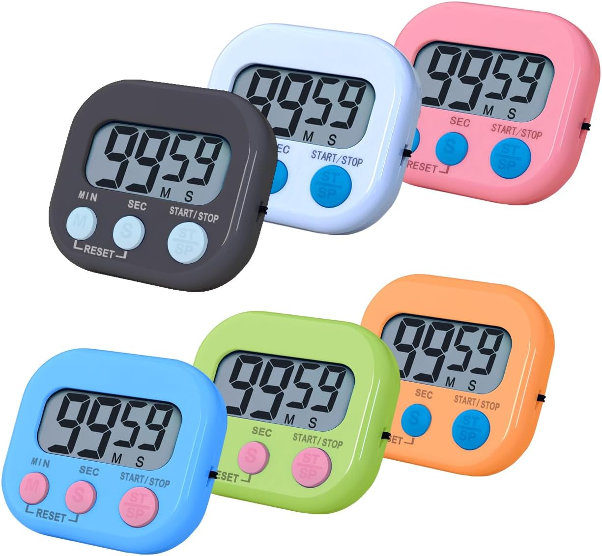 Baking Kitchen Set Up - เครื่องจับเวลาครัวแม่เหล็กดิจิตอลพร้อมจอแสดงผลทําอาหารอบนับถอยหลัง Loud ALARM มัลติฟังก์ชั่นจับเวลาครัวนาฬิกานอนหลับ