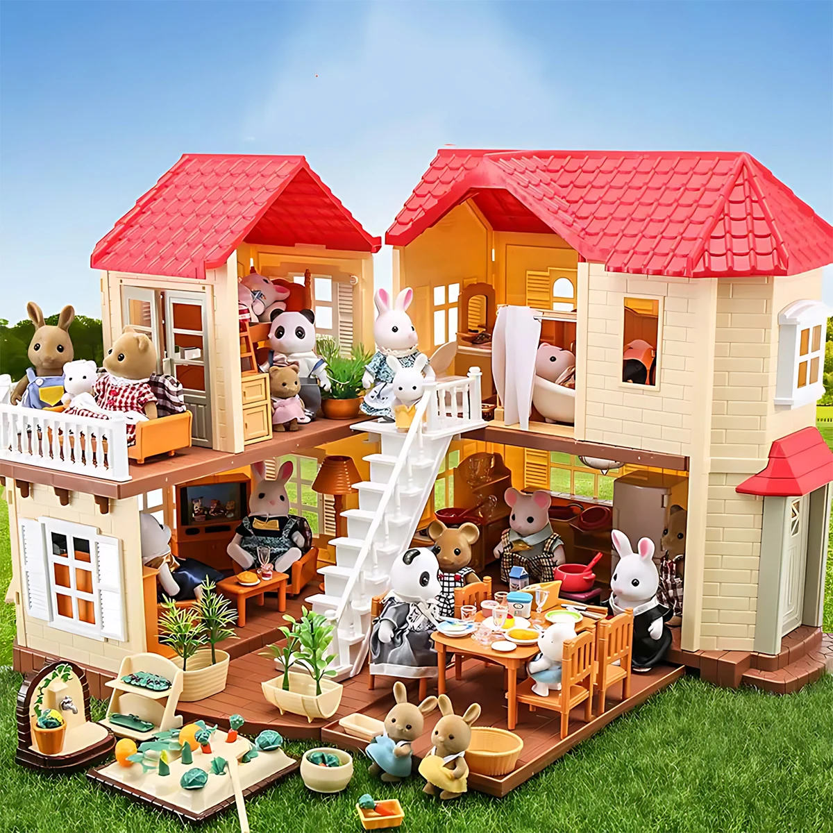 Kitchen Up - เฟอร์นิเจอร์จิ๋ว 1:12 ตุ๊กตาบ้าน ชุดห้องครัว ห้องนั่งเล่น ห้องนอน