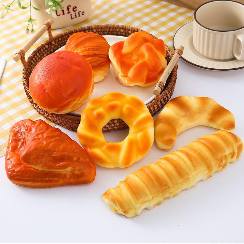 Kitchen Set Bakery - ชุดขนมปังปลอม PU เหมือนจริง สำหรับใช้ประกอบฉากถ่ายภาพ สตูดิโอ ครัว