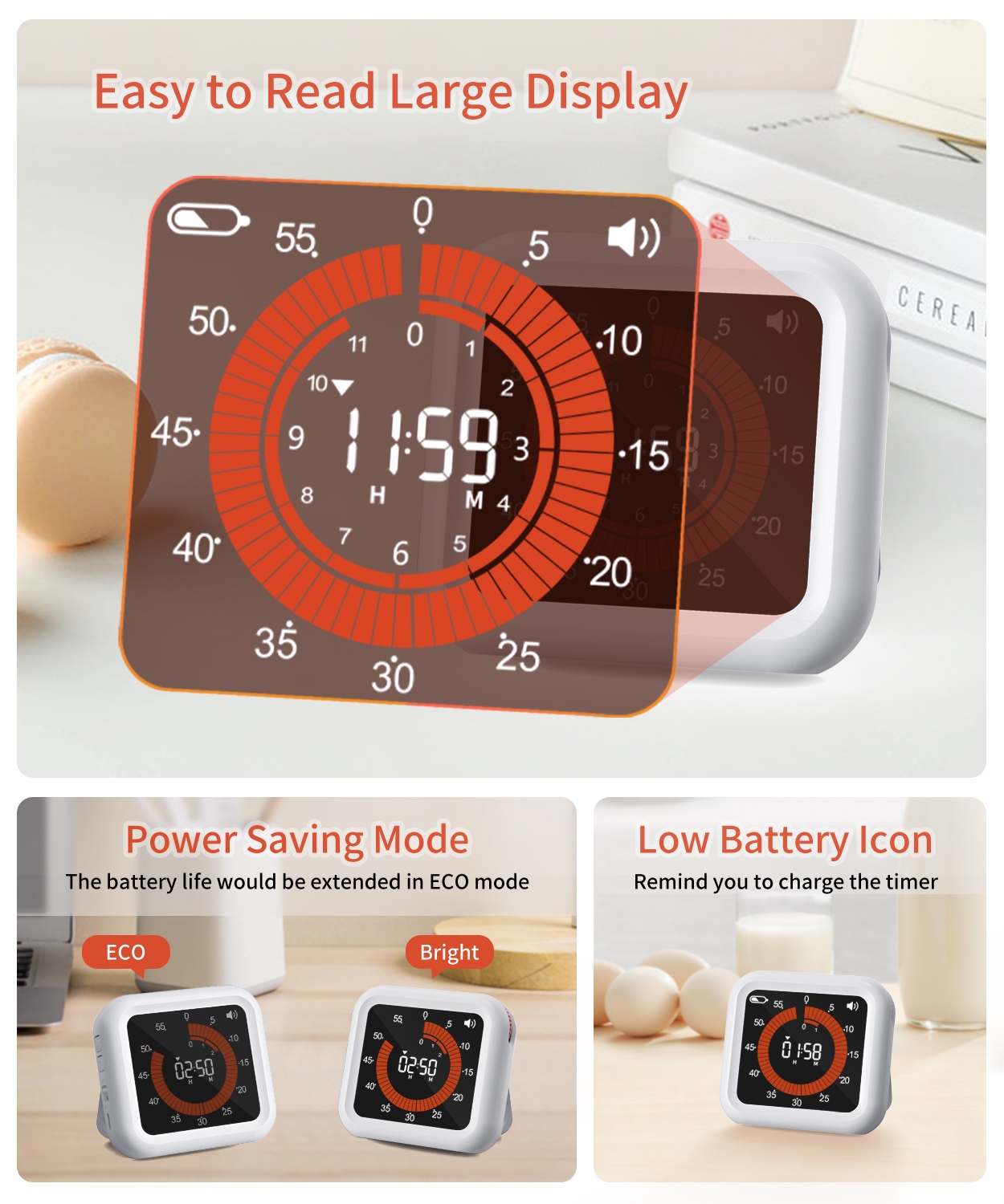นาฬิกาจับเวลาดิจิตอลแบบหมุนปรั - Baking Kitchen Set Up บทวิจารณ์และราคา