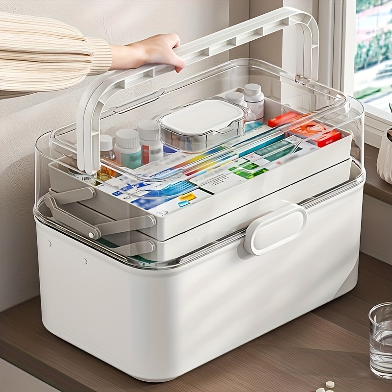 กล่องเก็บยาฝาใสความจุขนาดใหญ่/ - Kitchen Zo บทวิจารณ์และราคา